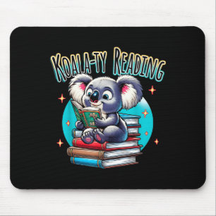 Koalaty reading koala book lover get caught mouse pad