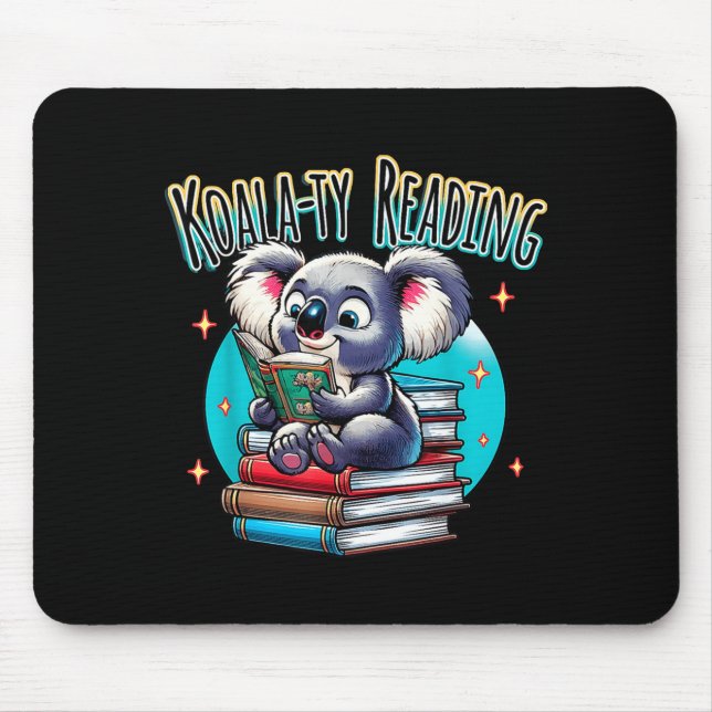 Koalaty reading koala book lover get caught mouse pad (Front)