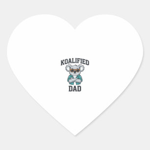Koalified Dad Cute Koala Father Shirt Design_1 Heart Sticker