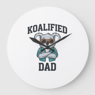 Koalified Dad Cute Koala Father Shirt Design_1 Large Clock
