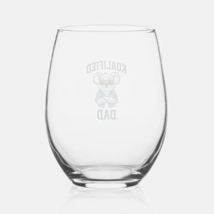 Koalified Dad Cute Koala Father Shirt Design_1 Stemless Wine Glass