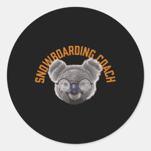 Koalified Snowboarding Coach Snowboarder Funny Win Classic Round Sticker