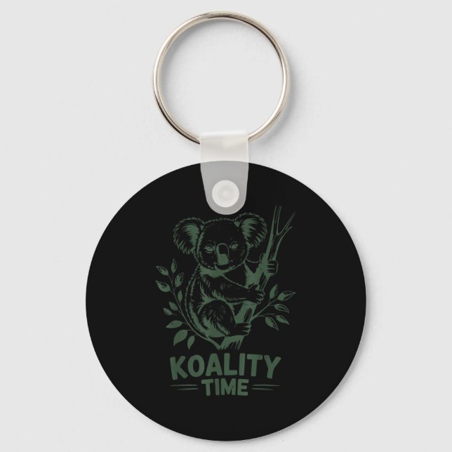 Koality Time Funny Koala Bear Sleep Men Women Girl Key Ring (Front)