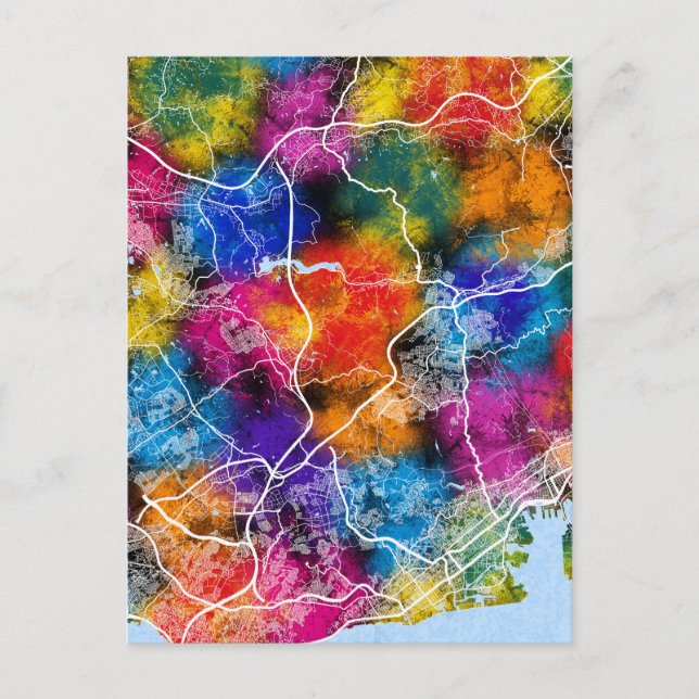 Kobe Japan City Map Postcard (Front)