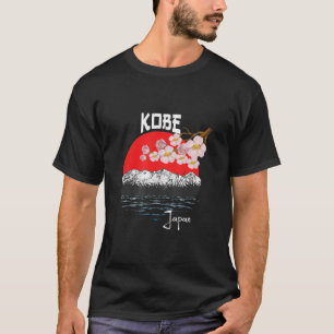 Kobe Japan Flag Cherry Blossom Art Gift Souvenir T-Shirt