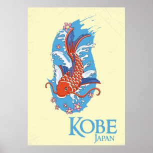 Kobe Japan Vintage travel poster