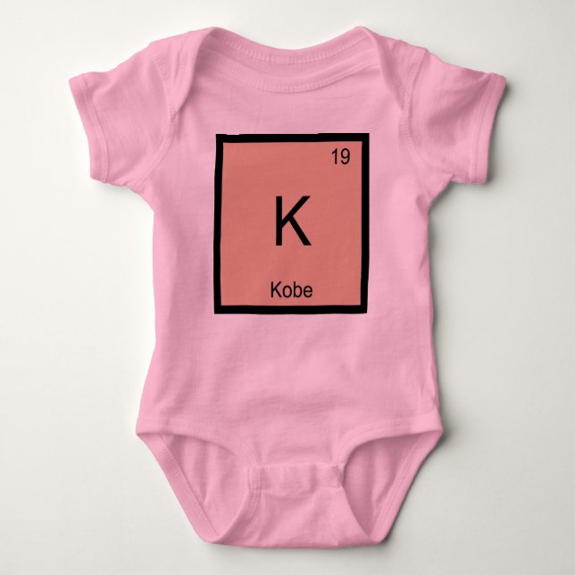 Kobe  Name Chemistry Element Periodic Table Baby Bodysuit (Front)