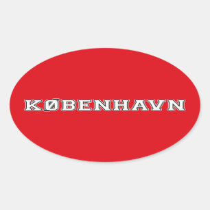 Kobenhavn Danmark Oval Sticker