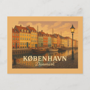København Nyhavn Harbour Postcard
