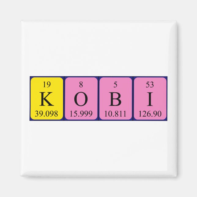 Kobi periodic table name magnet (Front)