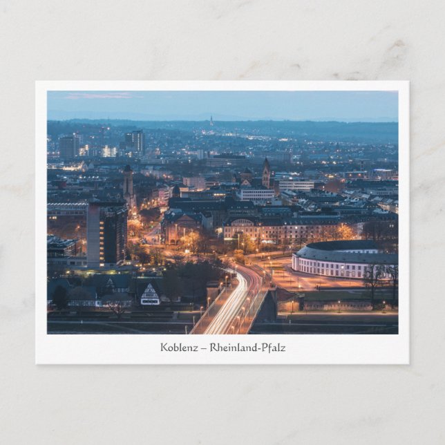 Koblenz at night postcard (Front)
