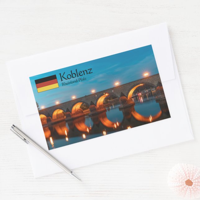 Koblenz Germany Souvenir Rectangular Sticker (Envelope)
