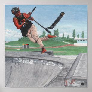 Kobold Kick Scooter Sports Fantasy Wall Art