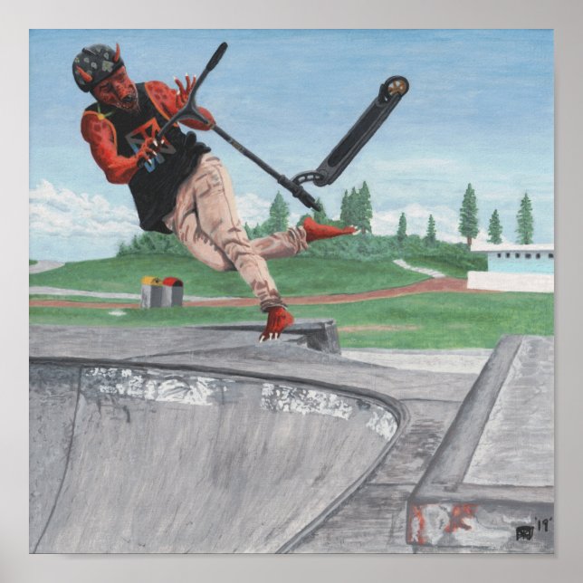 Kobold Kick Scooter Sports Fantasy Wall Art (Front)
