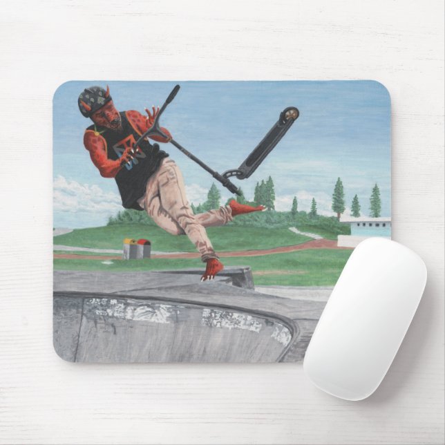 Kobold Kick Scooter Tricks Fantasy Art Mousepad (With Mouse)