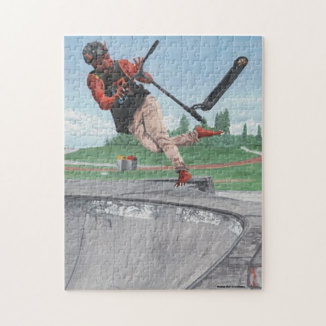 Kobold Scooter Tricks Fantasy Medium Jigsaw Puzzle (Vertical)