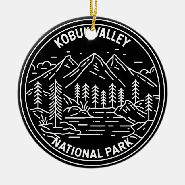 Kobuk Valley National Park Alaska Monoline Ceramic Ornament (Front)