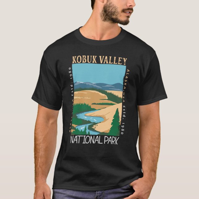 Kobuk Valley National Park Alaska Retro Distressed T-Shirt (Front)