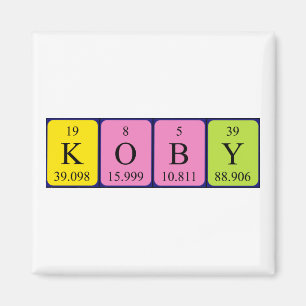 Koby periodic table name magnet