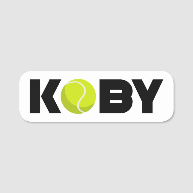 Koby Tennis Name Tag (Front)