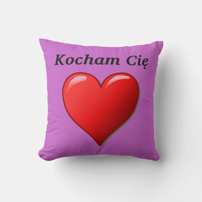Kocham Cię - I love you in Polish Cushion (Front)
