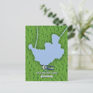 Kochelsee lake, Germany map  Postcard