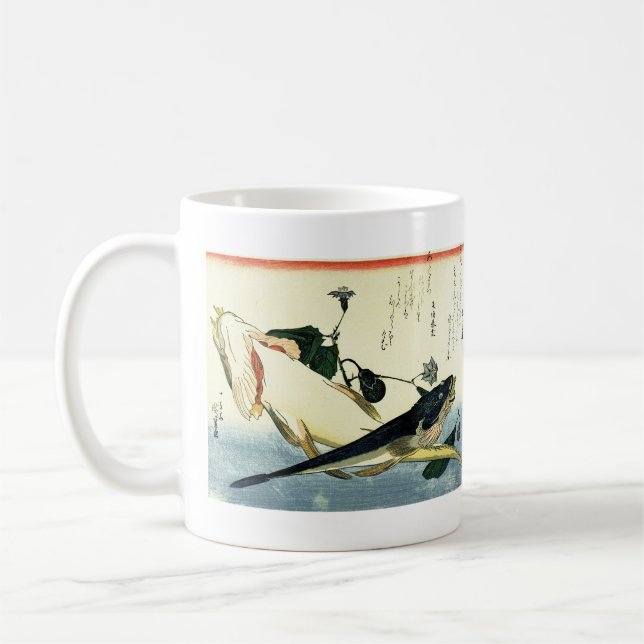 Kochi (Bartail Flathead) Hiroshige's Japanese Fish Coffee Mug (Left)