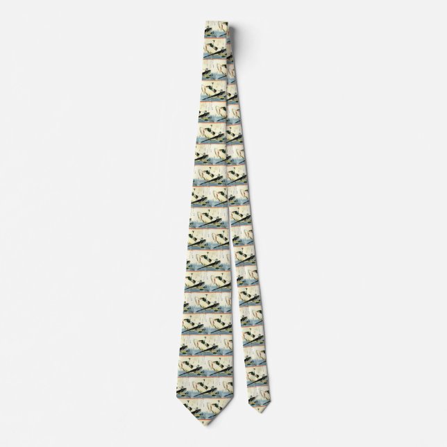 Kochi (Bartail Flathead) Hiroshige's Japanese Fish Tie (Front)