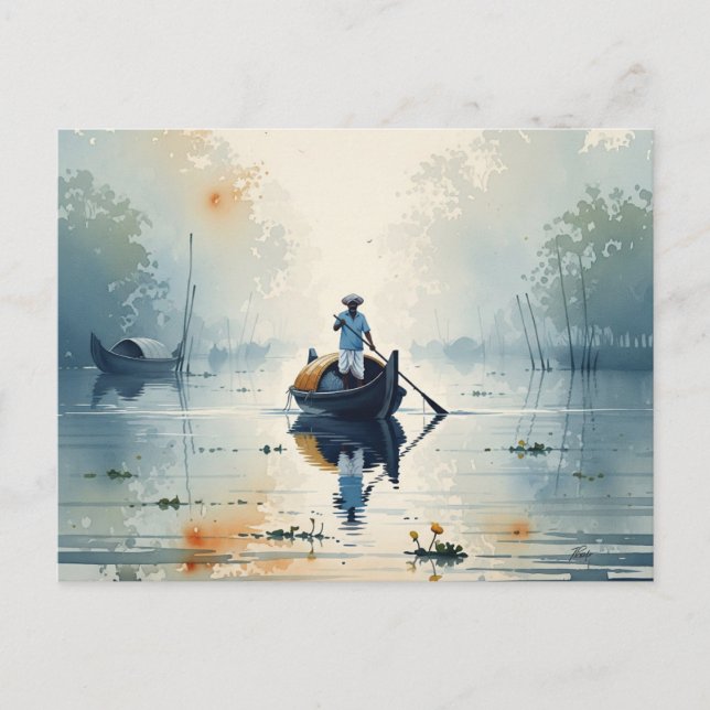 Kochi Kerala India Misty Morning Postcard (Front)