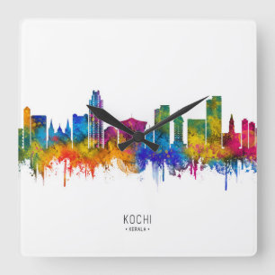 Kochi Kerala Skyline Square Wall Clock