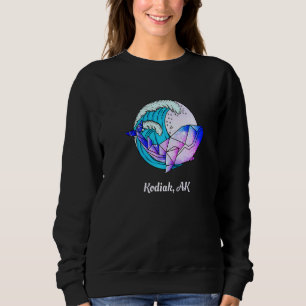 Kodiak Ak Japanese Paint Geometric Orca Killer Wha Sweatshirt