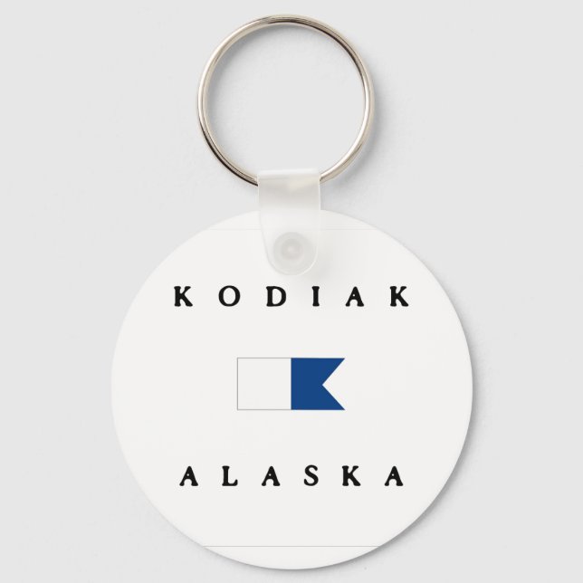 Kodiak Alaska Alpha Dive Flag Key Ring (Front)