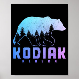 Kodiak Alaska Bear Grizzly Pride Outdoor Nature Poster