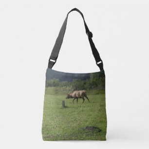 Kodiak Alaska Bull Elk Horns Antler Photo Design Crossbody Bag