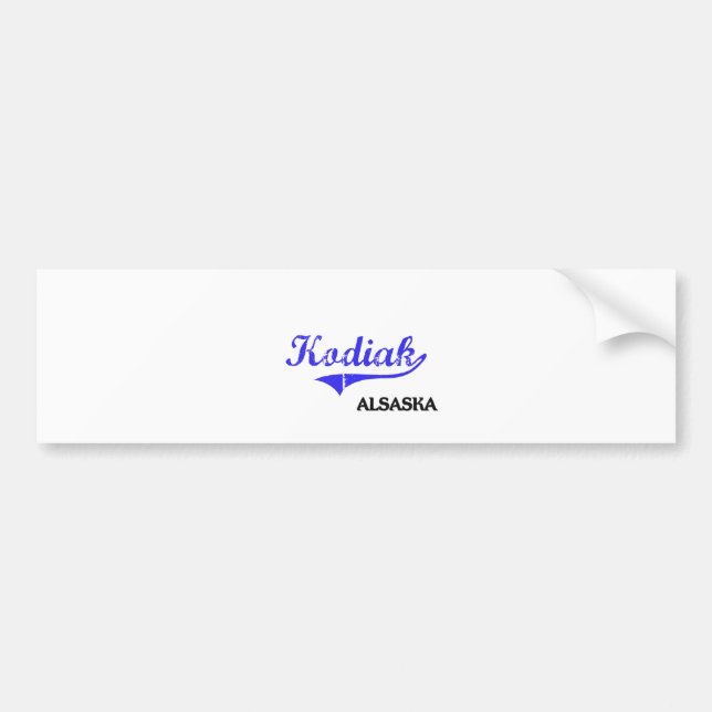 Kodiak Alaska City Classic Bumper Sticker (Front)