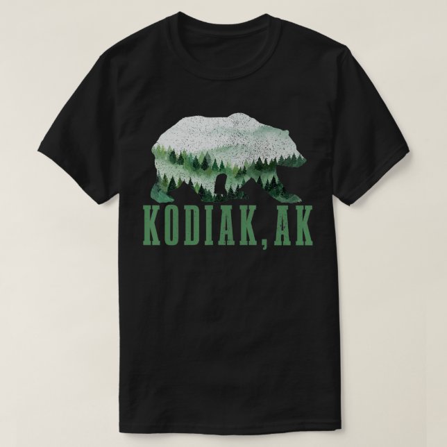 Kodiak Alaska Grizzly Bear Nature Hiking Camping H T-Shirt (Design Front)