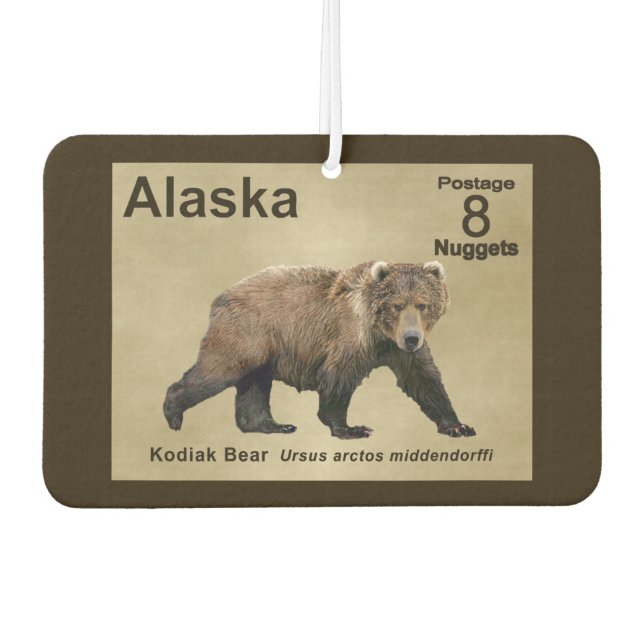 Kodiak Bear Car Air Freshener (Front)