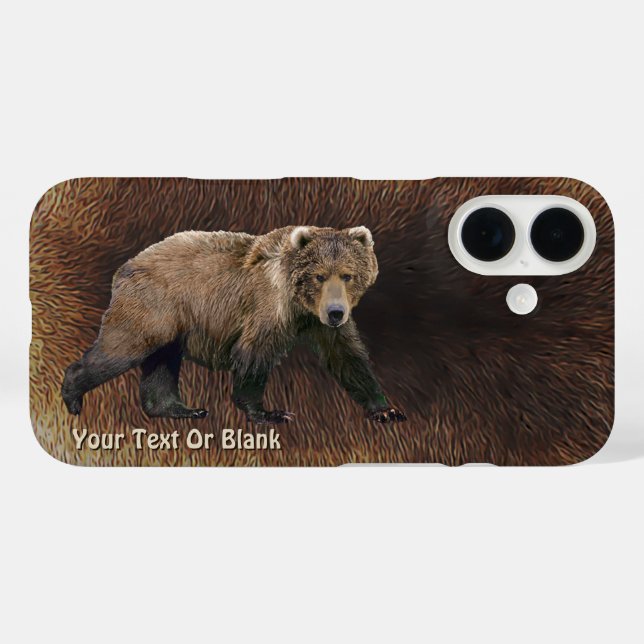 Kodiak Bear On Caribou Fur Case-Mate iPhone Case (Back (Horizontal))