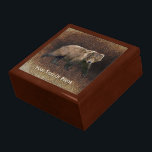 Kodiak Bear On Caribou Fur Gift Box<br><div class="desc">A digital painting of a Kodiak Bear superimposed on a rendering of caribou fur. Add your own text. The Kodiak Bear (Ursus arctos middendorffi), a subspecies of the brown, or grizzly, bear are the world's largest bears. A full grown male can be over ten feet tall when upright on his...</div>