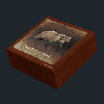 Kodiak Bear On Caribou Fur Gift Box<br><div class="desc">A digital painting of a Kodiak Bear superimposed on a rendering of caribou fur. Add your own text. The Kodiak Bear (Ursus arctos middendorffi), a subspecies of the brown, or grizzly, bear are the world's largest bears. A full grown male can be over ten feet tall when upright on his...</div>