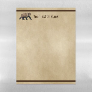 Kodiak Bear On Old Paper Magnetic Dry Erase Sheet