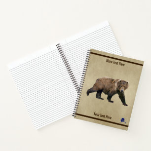 Kodiak Bear On Old Paper Notebook