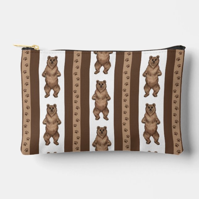 Kodiak Bear Stripe Accessory Pouch (Front)