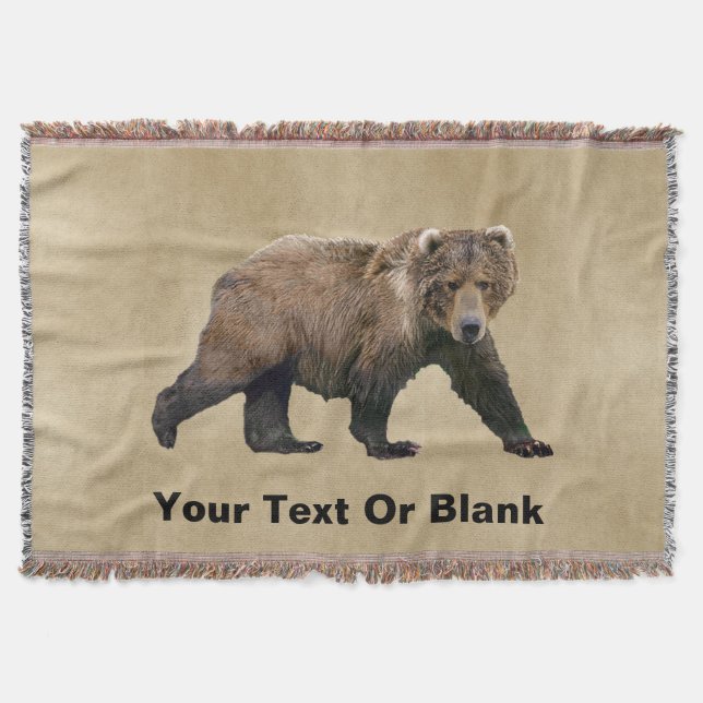Kodiak Bear Throw Blanket (Front)