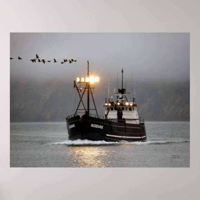 Kodiak, Crab Boat in Dutch Harbor, Alaska Poster (Front)