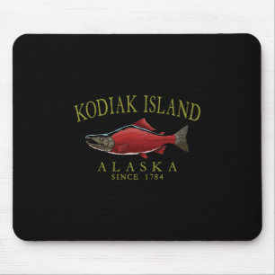 Kodiak Island Alaska Salmon Since 1784 Arched Oliv Mouse Pad