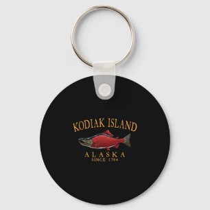 Kodiak Island Alaska Salmon Since 1784 Arched Oran Key Ring