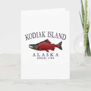 Kodiak Island Alaska Salmon Since 1784 Arched Plum Card