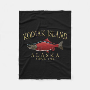 Kodiak Island Alaska Salmon Since 1784 Arched Tan Fleece Blanket