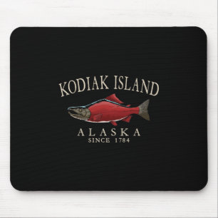 Kodiak Island Alaska Salmon Since 1784 Ivory White Mouse Pad
